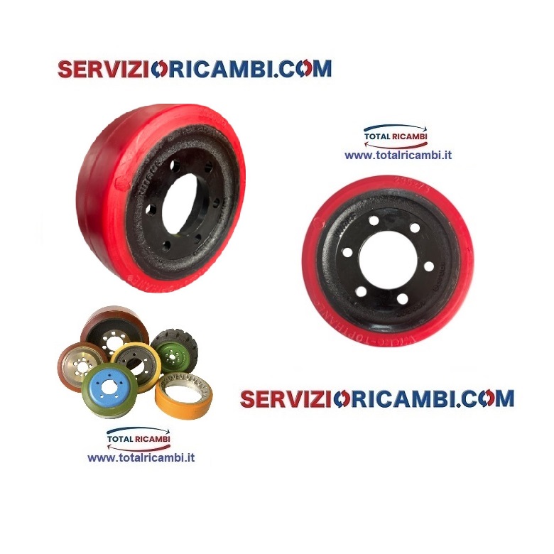 RUOTA MOTRICE 230X75 IN POLIURETANO 6fori PER CARRELLI BT RUOTA MOTRICE 230X75 IN POLIURETANO 6fori PER CARRELLI BT